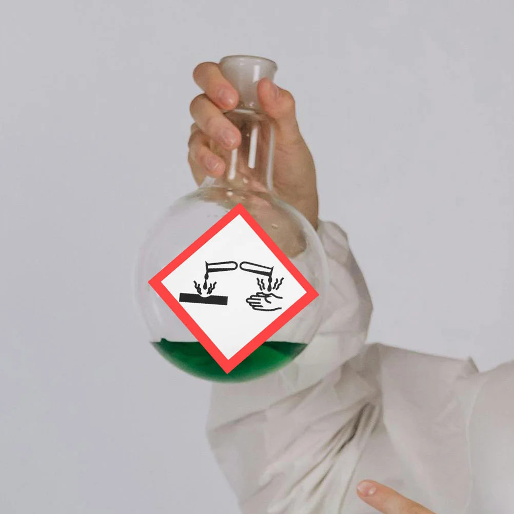 6 шт. наклейки из коррозивного материала клейкие знаки безопасности