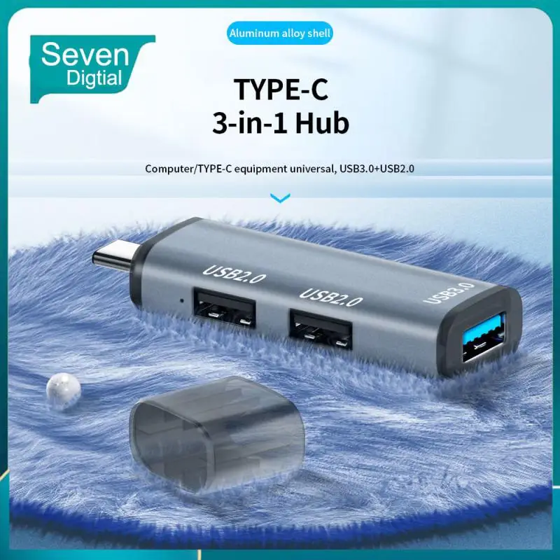 

Mini Aluminum Usb Splitter Adapter Ultra Slim Usb C Hub 3.0 Office Accessories 3 In 1 Type-c Hub 3 Port Multiple Expander 5gbps