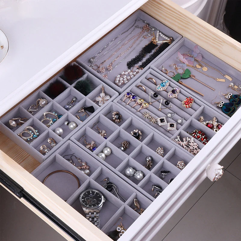 

Velvet Display Jewelry Tray Jewelry Ring Jewelry Display Organizer Box Tray Holder Earring Jewelry Storage Case Showcase