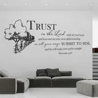 Proverbs 3:5-6 Wall Decal Quote Trust In The Lord Sticker Bible Verse Home Decor Christian Bedroom Living Room Decoration o636