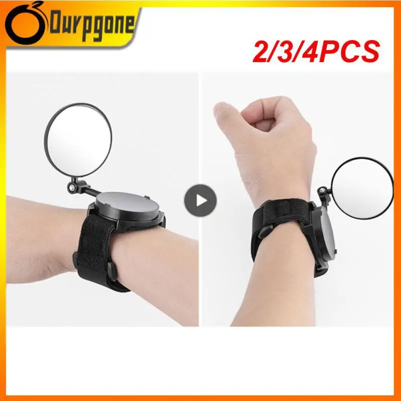 

2/3/4PCS Safer Pom Engineering Plastic Bicycle Wrist Mirror Large View Wristband High-definition Adjustable Nylon Wristband