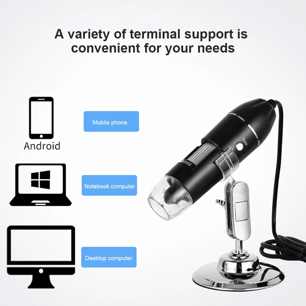 Цифровой микроскоп камера 3 в 1 Тип C USB портативный электрон 500X/1000X/1600X для пайки
