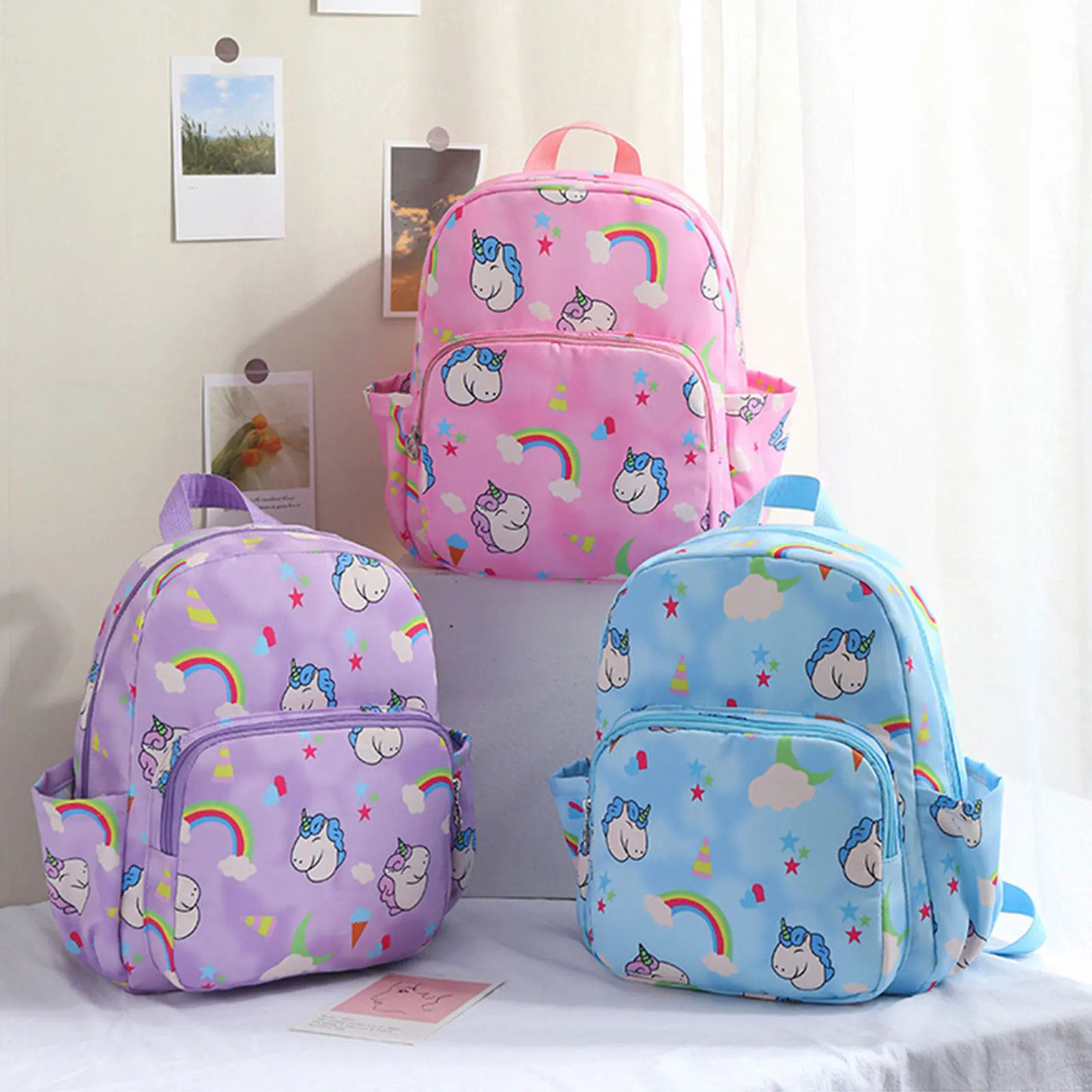 

2023 New Digital Printing Backpack Kids Girls Kindergarten Baby Cartoon Horse Schoolbag Waterproof Large-Capacity Schoolbag