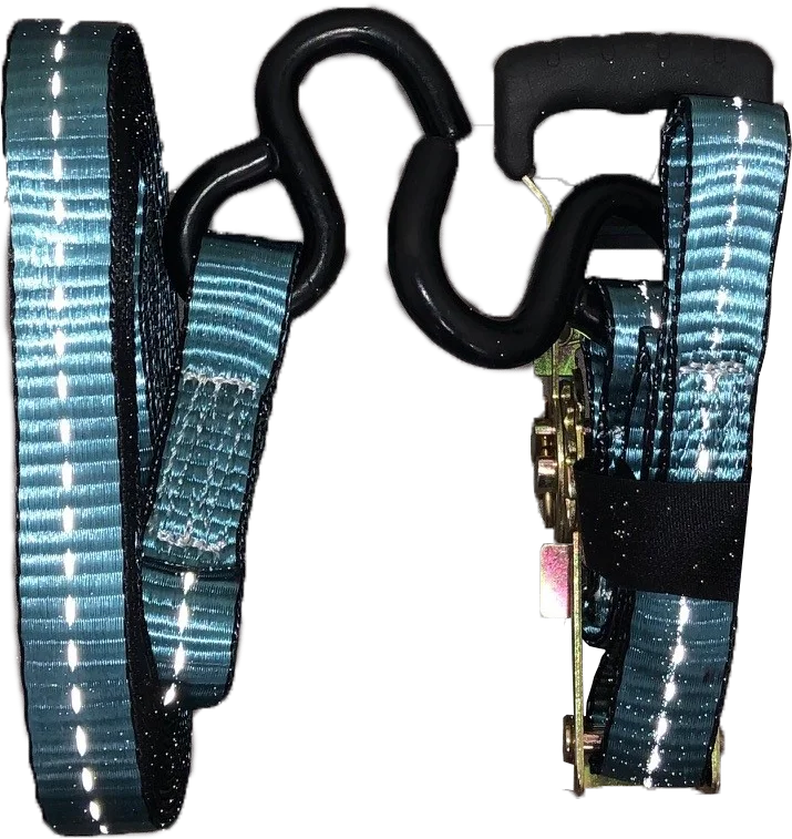 

1" x 15' Reflective Heavy Duty Ratchet Tiedown 1,000 lbs. Working Load Limit 2pk Tent Accessories For Camping Hiking Fishing Tra