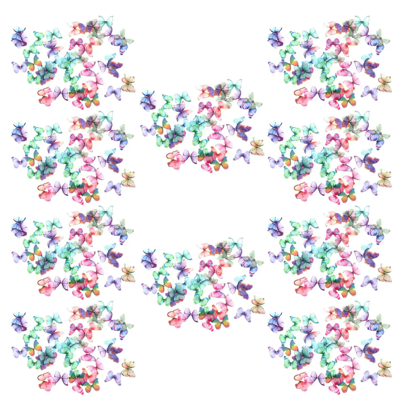 

500 шт., прозрачная шифоновая бабочка из органзы, 38 мм