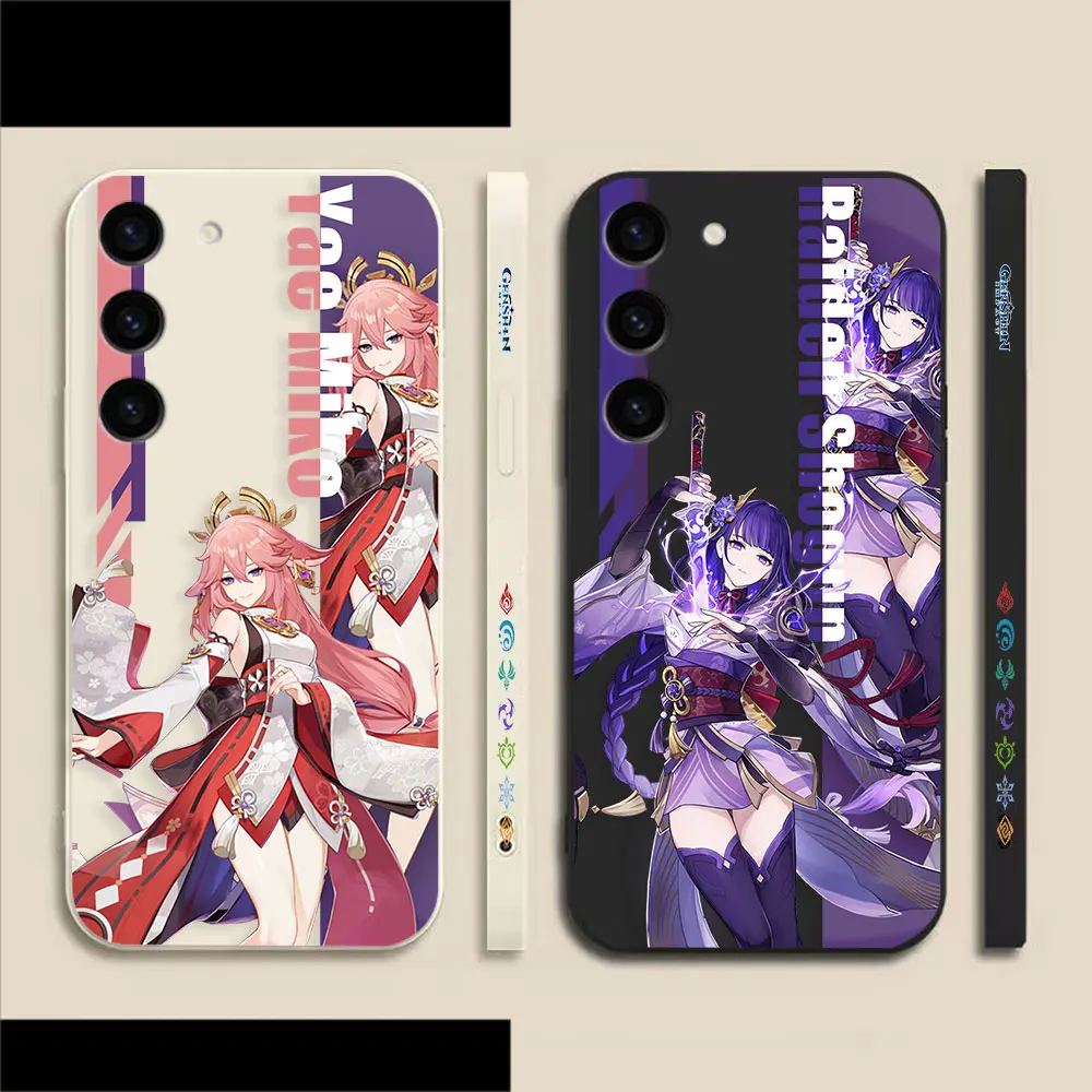 

Genshin Impact Yae Miko Raiden Phone Case For Samsung Galaxy S23 S22 S21 S20 FE S11 S11E S10 S10E S9 S30 Ultra Plus 4G 5G Case