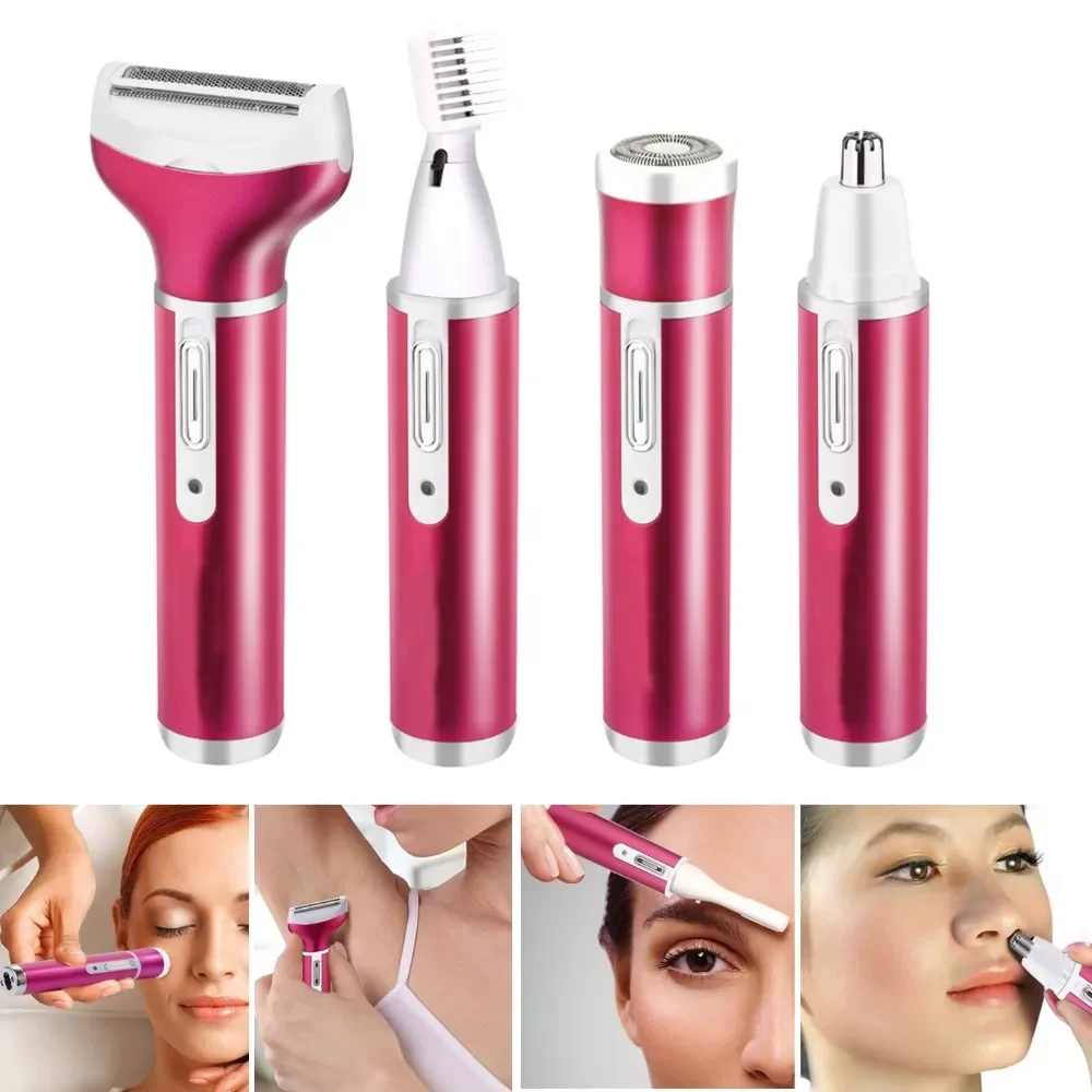 

NEW2023 4 In 1 Epilator Face/Nose/Eyebrow Trimmer Shaver Depilator Body Depilation Rechargeable USB Hair Removal Device XNC