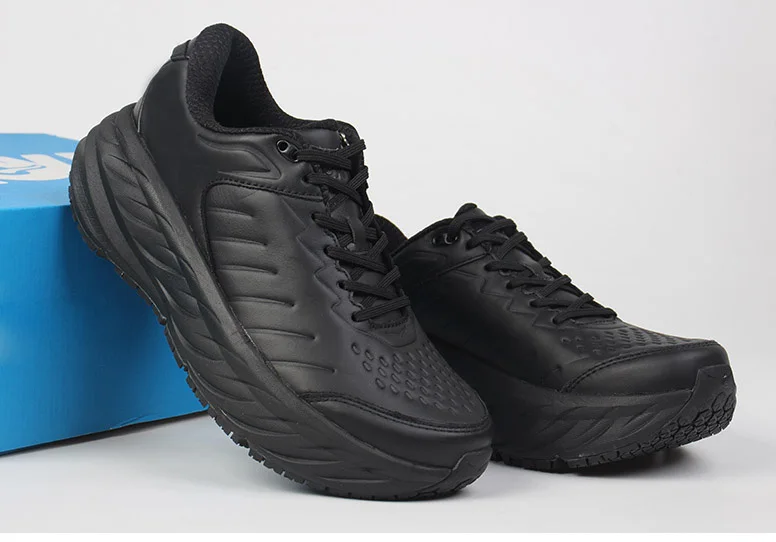 

Mens waterproof Cow Leather Thick sole shockproof Jogging Running shoes mens breathable road running jogging sneakers