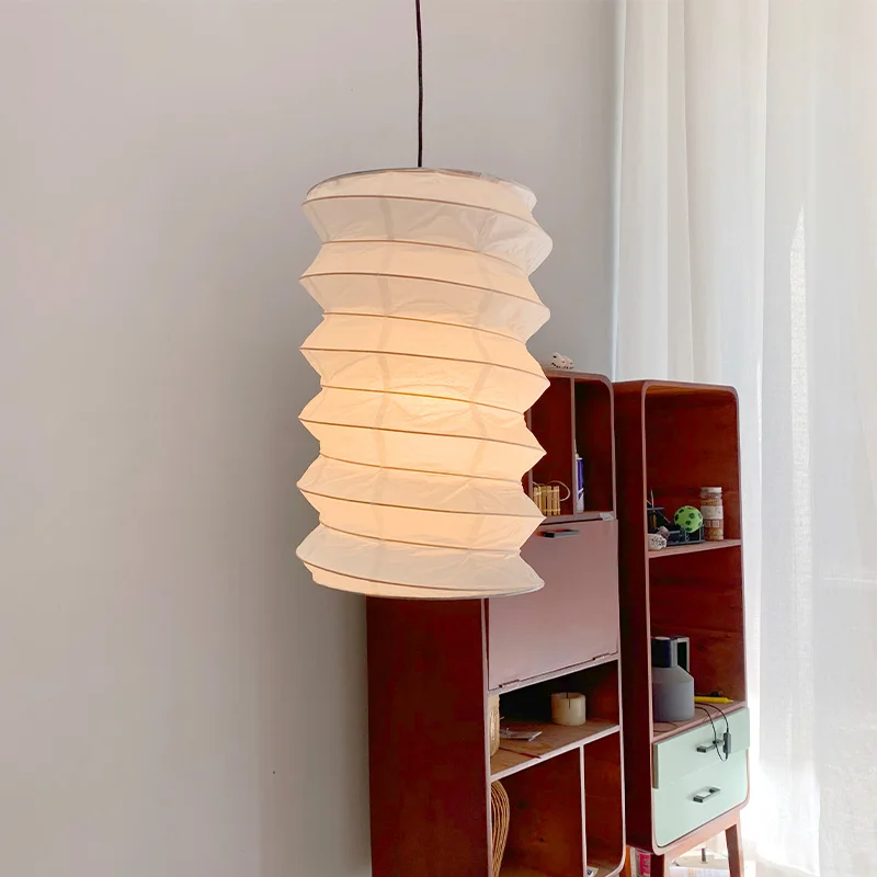

Rice Paper Pendant Light LED Japanese Wabi-sabi Akari Noguchi Yong Lantern Bedroom Zen Art Living/Dining Room Study Hanging Lamp