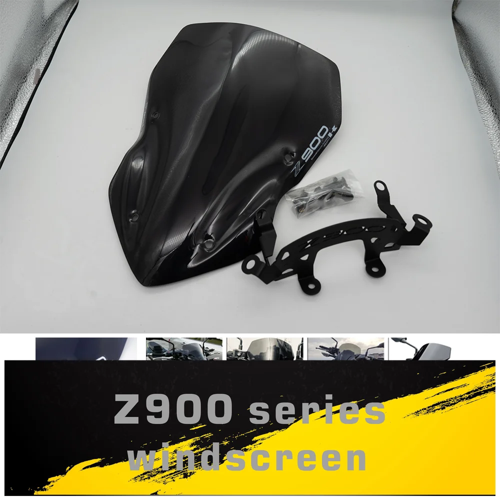 

For Z900 2017 2018 Motorcycle Windshield Wind Deflector Smoke Gray Transparent Windshield Z900