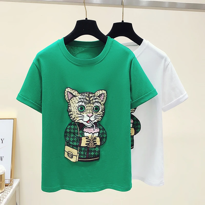 

Женская свободная футболка с коротким рукавом, летняя модная офисная футболка в стиле Харадзюку, хлопковые топы, футболки, женская одежда