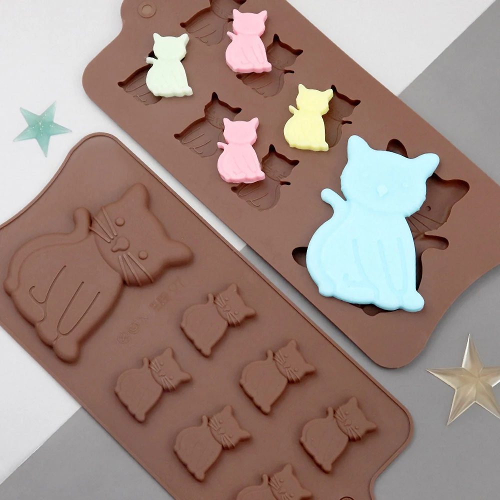 

3D Cat Shape Chocolate Molds Silicone Bakeware Cake Baking Dish Cake Decoration Tool DIY Kitchen Hand Soap Mold Cookies Mold