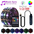 123 м Светодиодная лента USB 5050 RGB музыкальный контроллер, звуковой датчик, светодиодные фонари с ИК-пультом дистанционного управления, подсветка компьютера, IP65 музыка