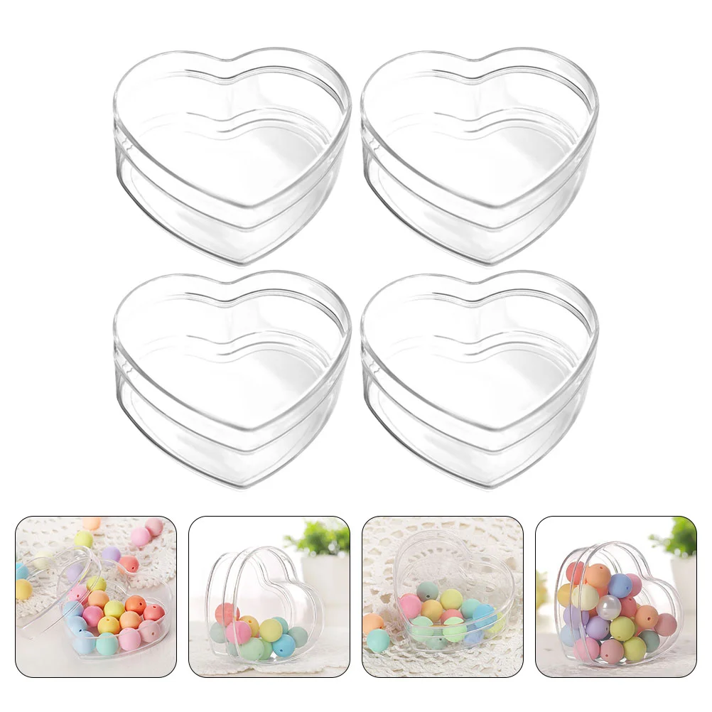 

Boxes Candy Box Heart Containers Favor Clear Plastic Shaped Gift Snacks Transparent Acrylic Party Wedding Mini Jewelry Storage
