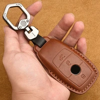 high quality leather key fob 3 buttons car key for mercedes benz amg w205 e320l c200 c180 c260 c300 fob sport protector