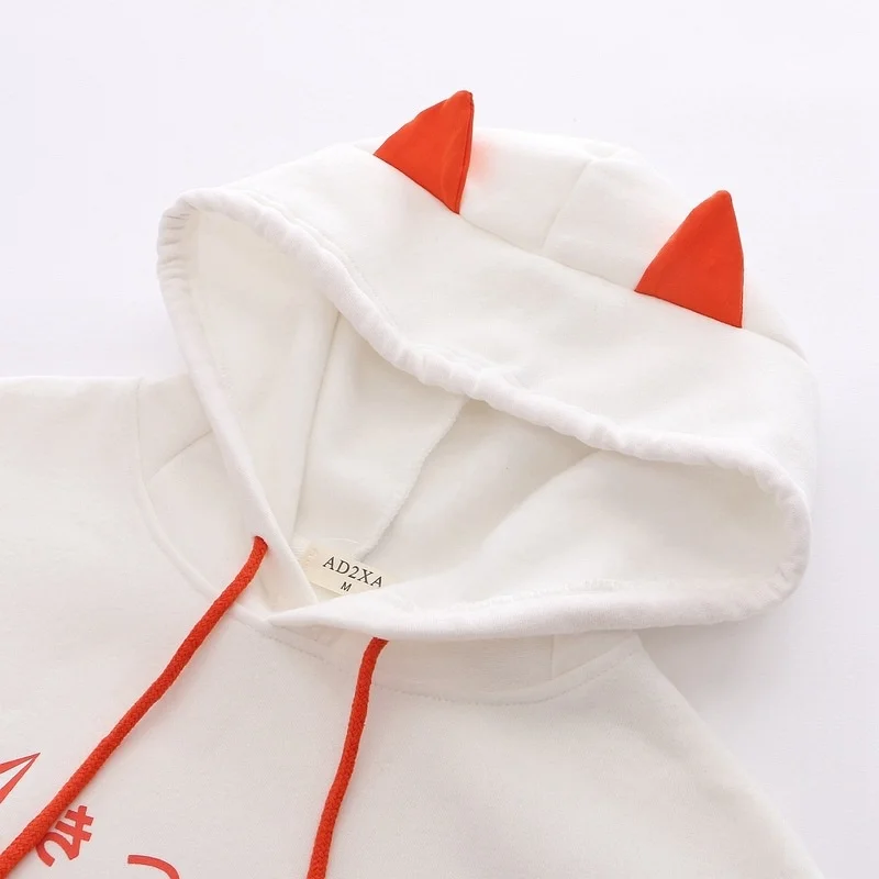 Свитшот женский хлопковый с капюшоном милый свободный худи в стиле Харадзюку