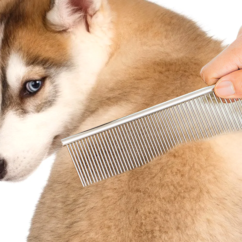 

Щетка для шерсти домашних животных 2 в 1, массажная стальная расческа плотности, приспособление для чистки, эпиляции кошек и собак, 1 шт.