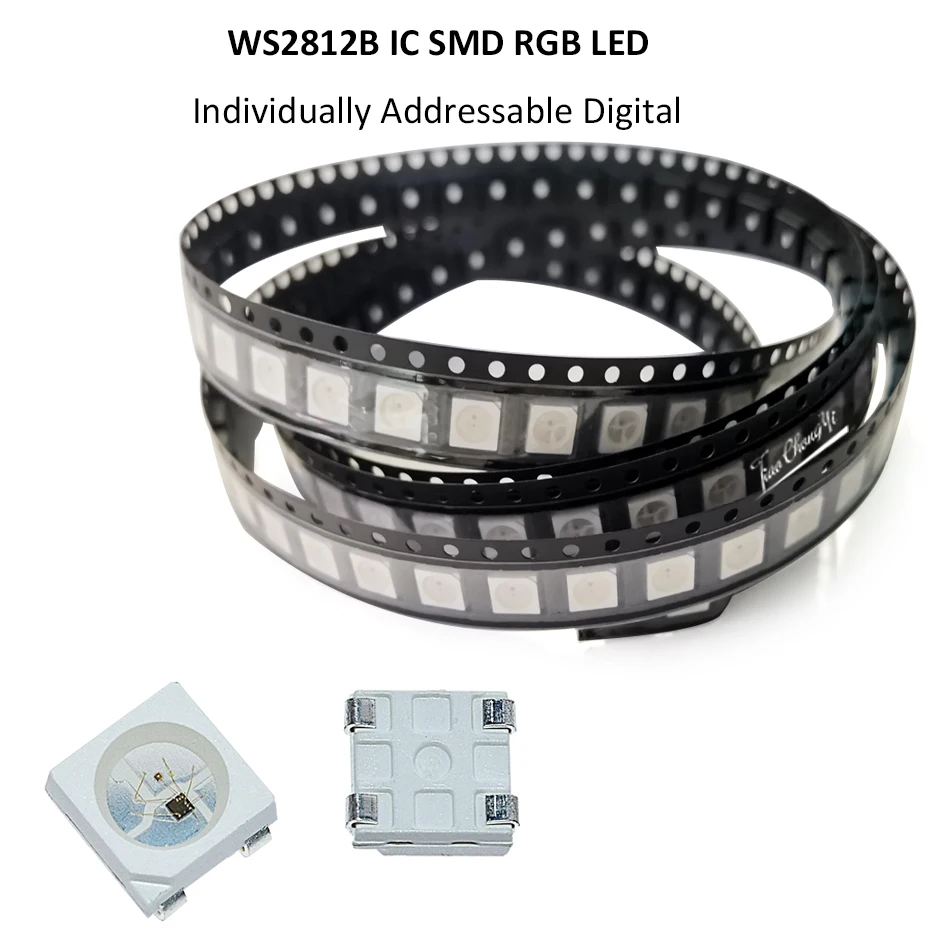 WS2812B 4-контактный 5050 SMD WS2812 RGB индивидуально адресуемый цифровой светодиодный чип RGB DC5V светодиодный чип SMD 100 шт.