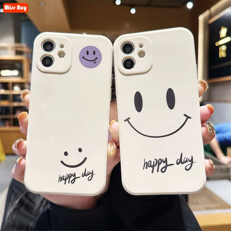 Силиконовая обложка с милым улыбающимся лицом для Vivo Y75 чехол IQ00 Z6 IQoo neo6 S15 Pro S15E Y77 X80 Pro Y76 5G Y97 Y93 Y71 Y19 V20 Pro