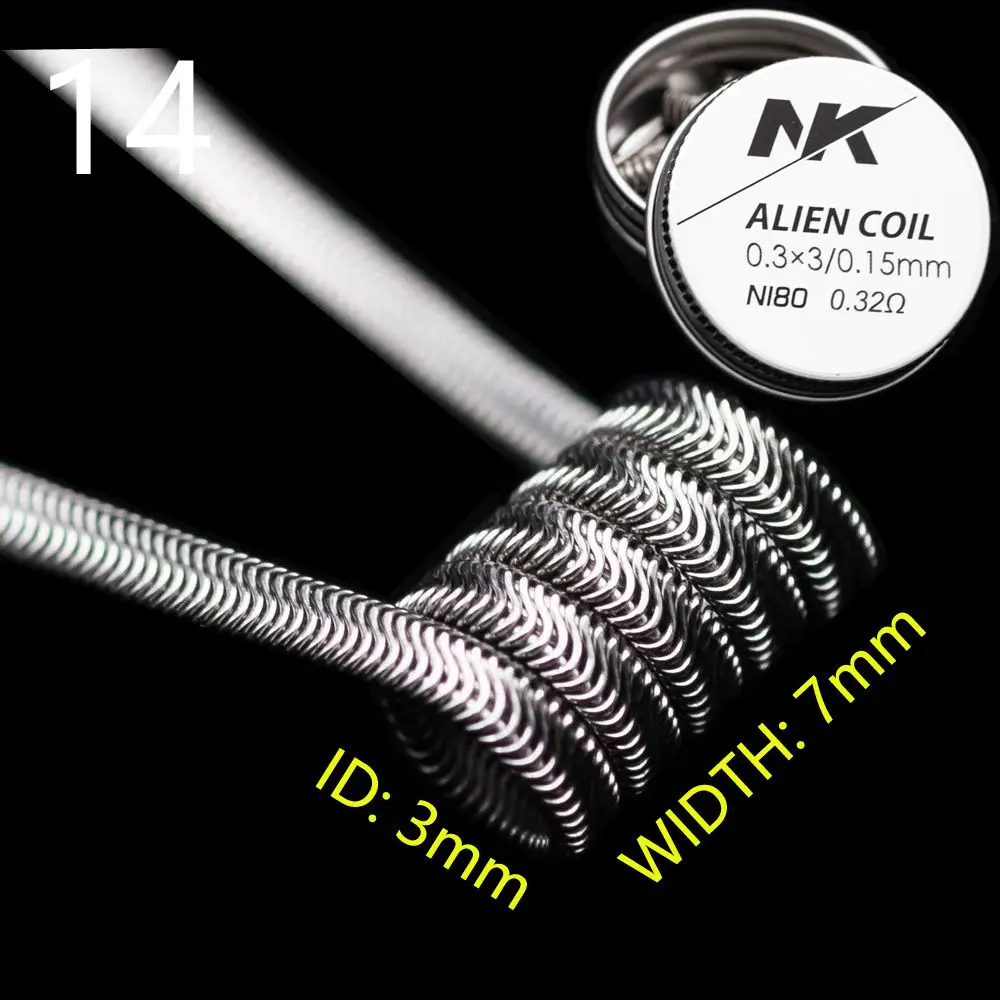 Плоская готовая катушка Alien NK Fused Clapton Ni80 для перестраиваемых нагревательных