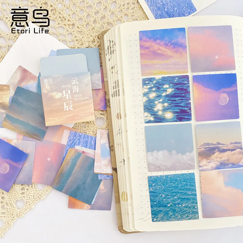 

46 Pcs/Box Sea and Cloud Scenery Pattern Stickers Scrapbooking Diary Album Journal DIY Decorative School Stationery Supplies