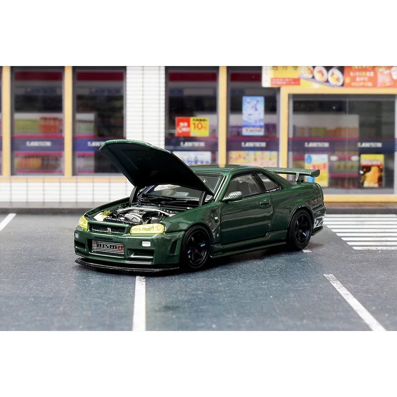 ** Предварительная продажа MH 1:64 SKYLINE GTR R34 Z TUNE CRS VER открытый капот литый под