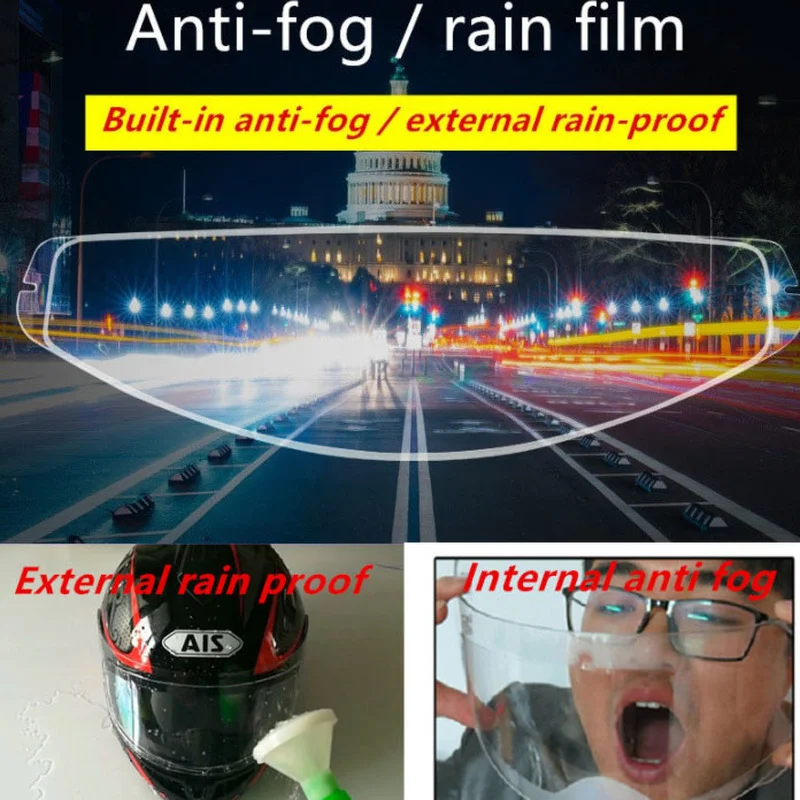 

Universal Motorcycle Helmet Anti-fog Film and Rainproof Film Durable Nano Coating Sticker Film Helmet Accessories