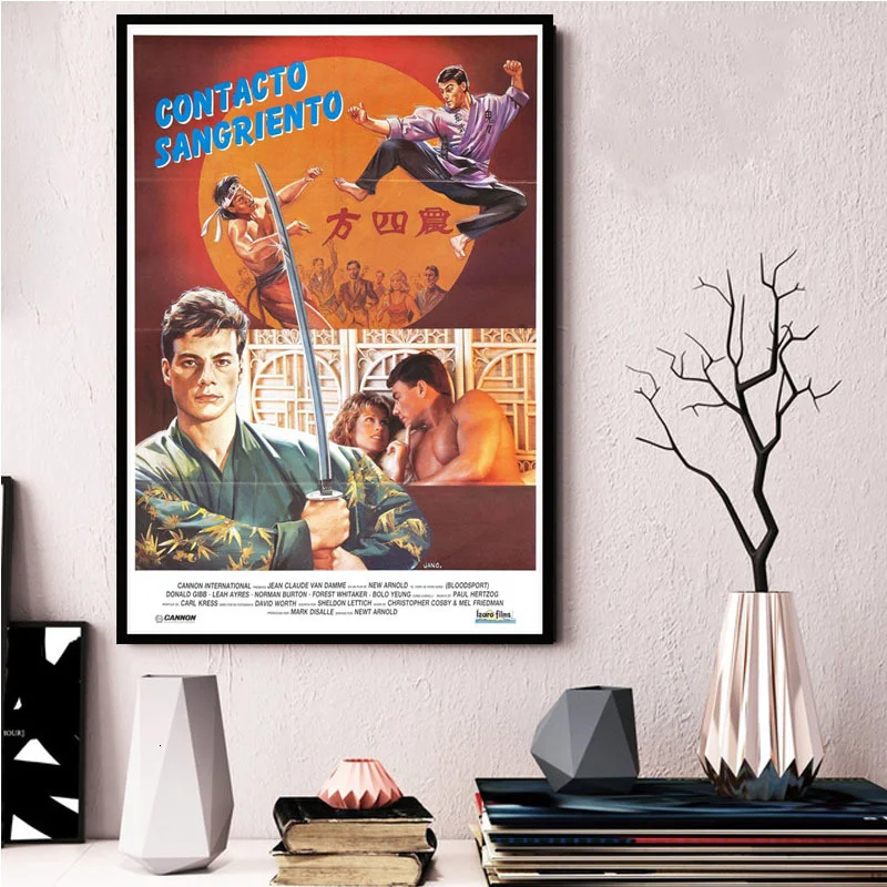 Винтажные киноплакаты и печатные картины Bloodsport 1988 Жан-Клод кунг-фу Картина на