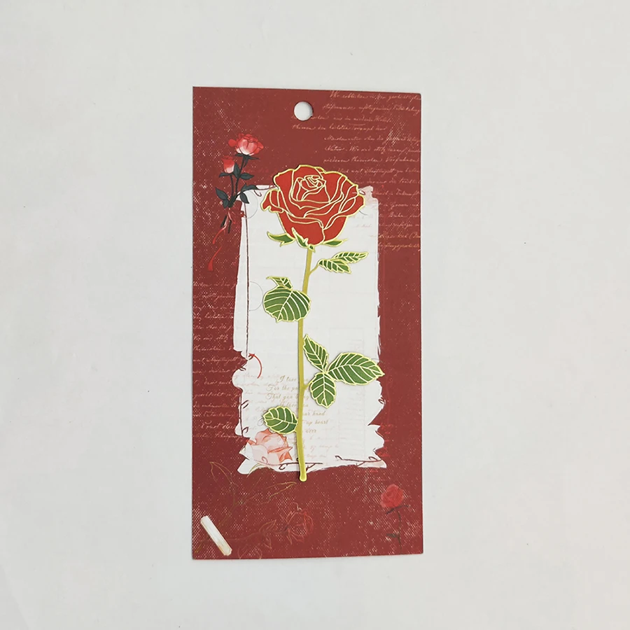 Металлическая закладка роза