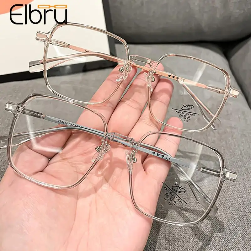 Elbru 2022 Новый TR90 на высоком каблуке Модные прозрачные большая Квадратная тарелка с