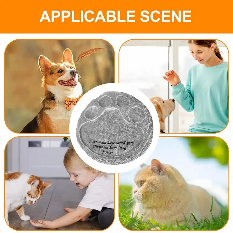 Мемориал для домашних животных садовые камни с принтом лапы украшение