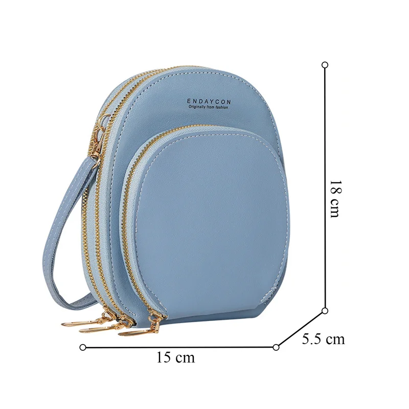 Women Crossbody Shoulder Bags Wallets Touch Screen Cell Phone Purse Soft Leather Strap Handbag For Female Luxury Messenger Bags