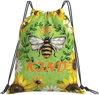 drawstring backpack for men women bee be kind gym drawstring bags waterproof sports string bag gym sackpack