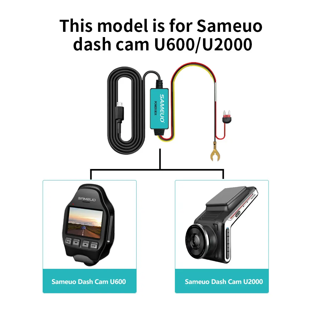 

SAMEUO Hardwire kit gps 12V Micro USB Car Charger 3.5M Hard wire Kit for Car DVR Dash Cam Dashcam Car Camera Charging Cable