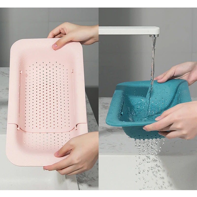 

Drain Basket Sink Drain Basket Rectangular Drain Basin Kitchen Household Plastic Wash Basin Drain Bowl