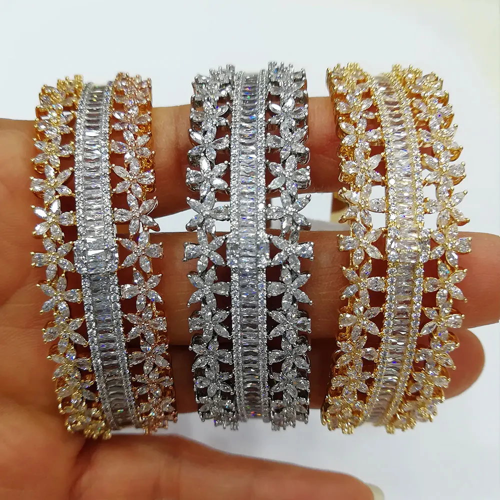 

GODKI Maxi Size Crossover 3 colors Bracelet Bangle For Women Wedding Party Zircon Crystal Engagement DUBAI Bridal Jewelry Gifts