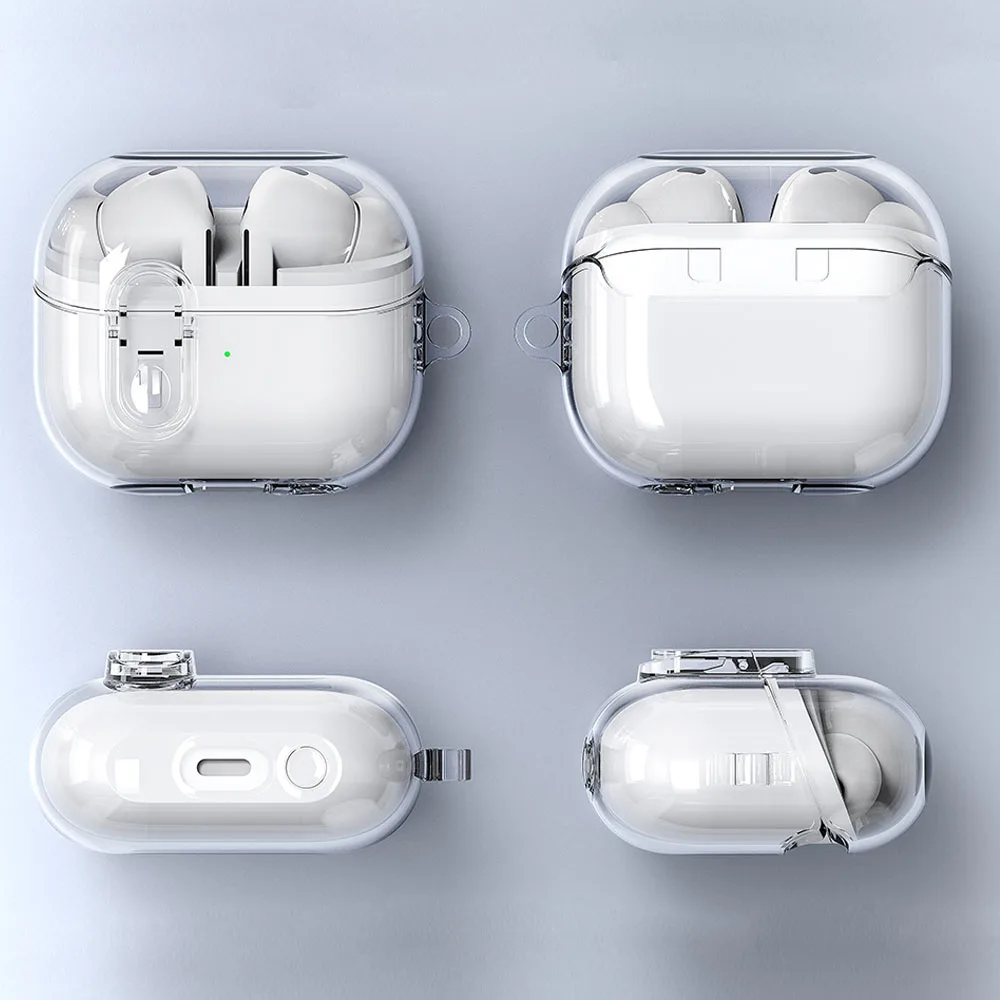 Прозрачный чехол с замком безопасности для Samsung Galaxy Buds 3 Funda