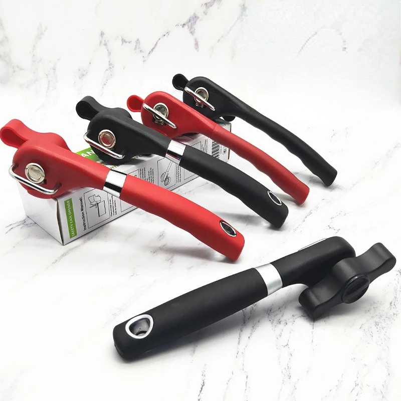 

1pc Plastic Professional Kitchen Tool Safety Hand-actuated Can Opener Side Cut Easy Grip Manual Opener Knife for Cans Lid