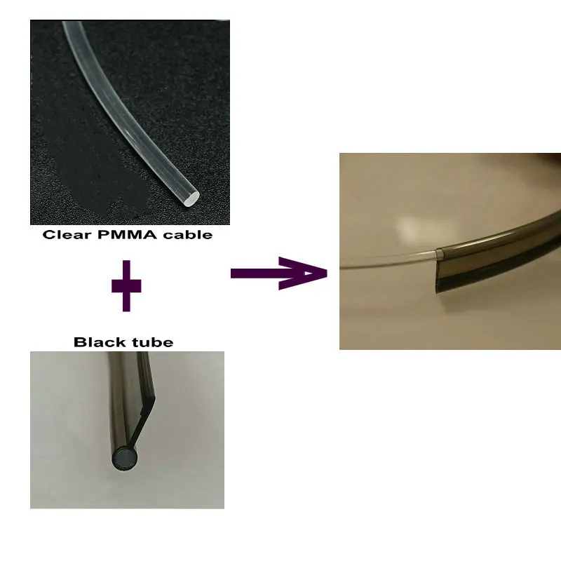 Гибкий твердый сердечник 2 5 мм черный Т-образный боковой светящийся