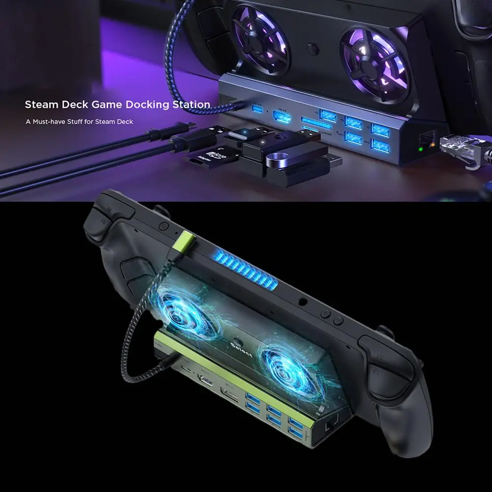 

Док-станция для Rog Ally Game Console Dock Hub 4k @ 60hz Rj45 Gigabit Ethernet Usb-c Pd 100w для Steam основание колоды X7y8