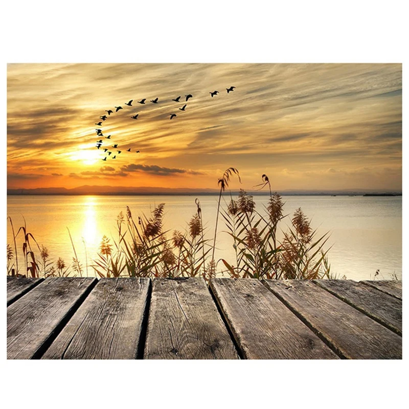 Круглая алмазная живопись DIY Алмазная картина Набор для вышивания Закат Feiyan