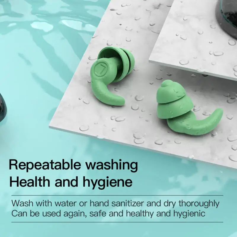 

Noise-reducing Earplugs Silicone Soundproof Anti-noise Mute Sleep Student Dormitory Industrial Swimming Bath Waterproof Earplugs