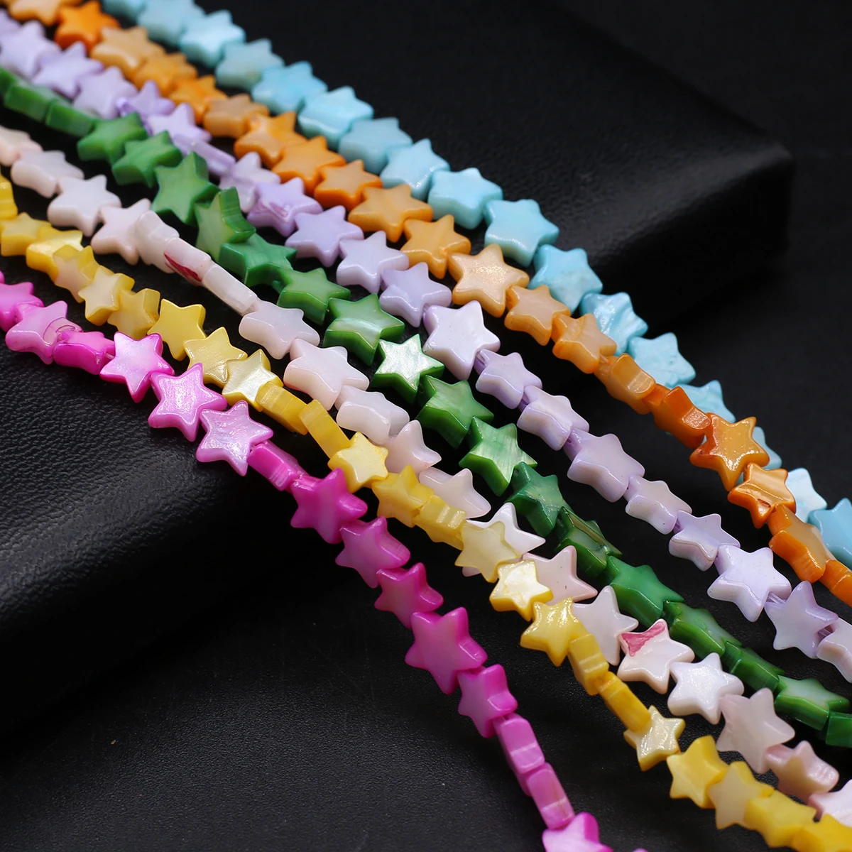 

Natural Shell Dyed Beads Five-pointed Star Loose Multicolored Bead for Jewelry Making Diy Women Bracelet Necklace Accessories