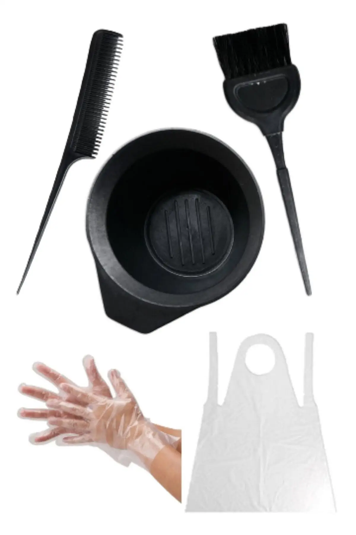 

Hair Coloring Set & Hair Paint Brush + creped Comb + paint Container + gloves + Apron & Hair Coloring set