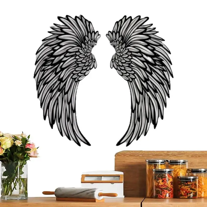 

Angel Wings For Wall Hollowed Wall Angel Wings Art Sculpture Stylish Wall Decoration For Indoor Outdoor Home Living Room Bedroom