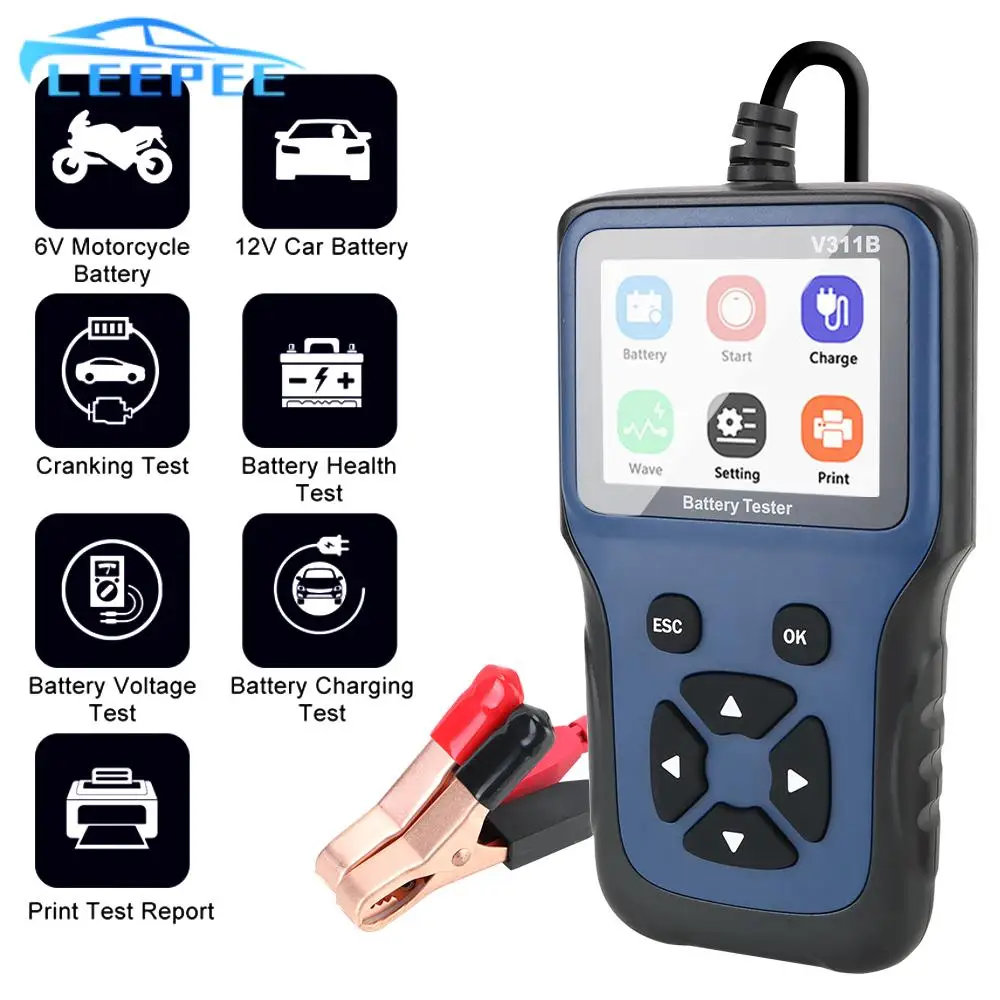 Автомобильный диагностический инструмент V311B, анализатор для зарядки аккумуляторов, 12 В