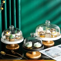nordic ins creative cake stand dessert table marble high tray glass cover dessert plate display stand
