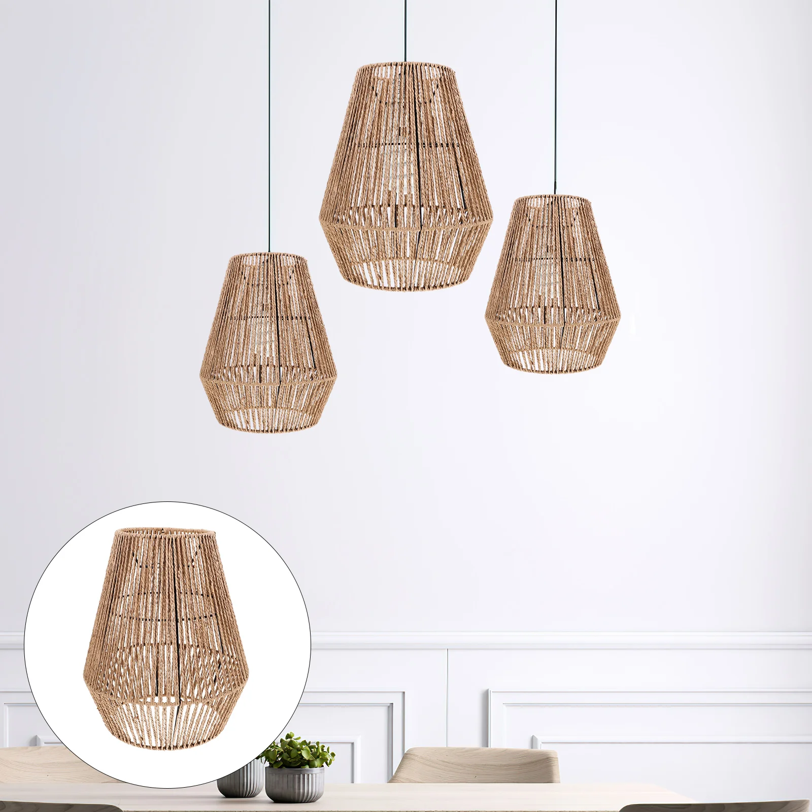 

Lamp Shade Floor Woven Pendant Light Cover Shades Restaurant Chandelier Lampshade