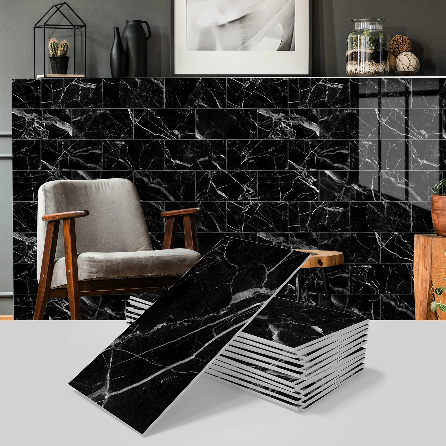 Наклейка на стену с мраморным узором 16 шт./32 шт. наклейка водонепроницаемая