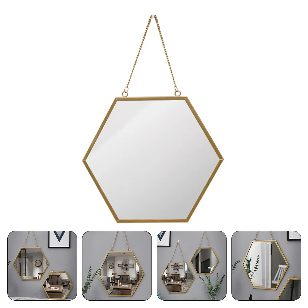 

Retro Decor Vanity Mirror Bathroom Makeup Glass Hanging Bedroom Wall Metal